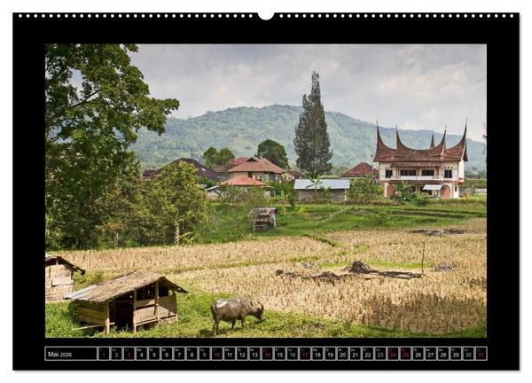 Produktbild: Sumatra &ndash; Architektur und Landschaft (hochwertiger Premium Wandkalender 2026 DIN A2 quer), Kunstdruck in Hochglanz