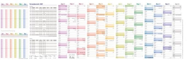 Produktbild: Urlaubs-/Team-Kalender Leporello A4 2027