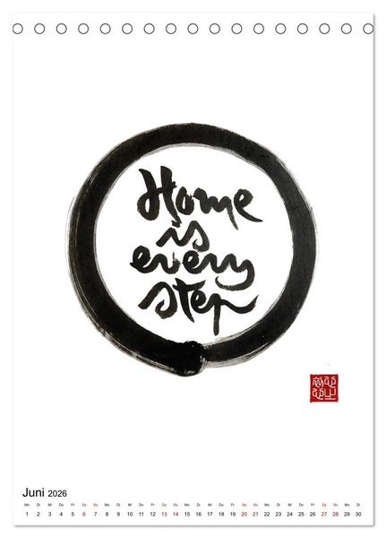 Produktbild: Zen Art Kalligraphie inspiriert von Zen-Meister Th&iacute;ch Nhất Hạnh (Tischkalender 2026 DIN A5 hoch), CALVENDO Monatskalender