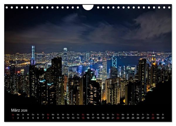 Produktbild: N&auml;chtliche St&auml;dte (Wandkalender 2026 DIN A4 quer), CALVENDO Monatskalender