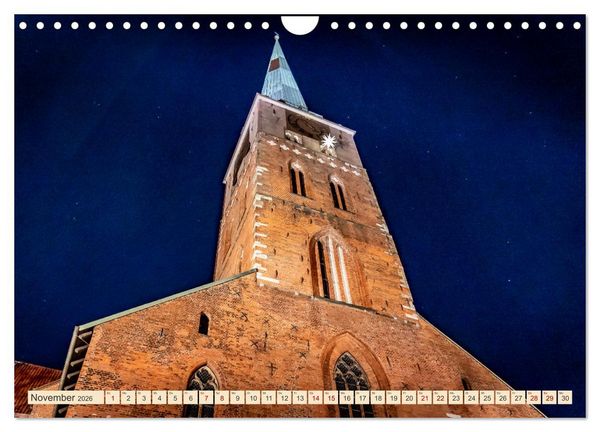 Produktbild: L&uuml;beck bei Nacht (Wandkalender 2026 DIN A4 quer), CALVENDO Monatskalender