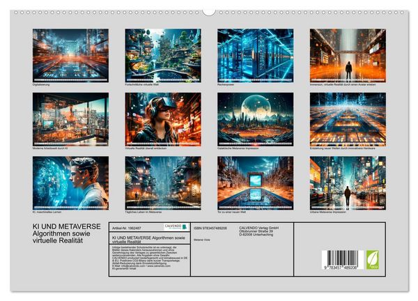 Produktbild: KI UND METAVERSE Algorithmen sowie virtuelle Realit&auml;t (hochwertiger Premium Wandkalender 2026 DIN A2 quer), Kunstdruck in Hochglanz