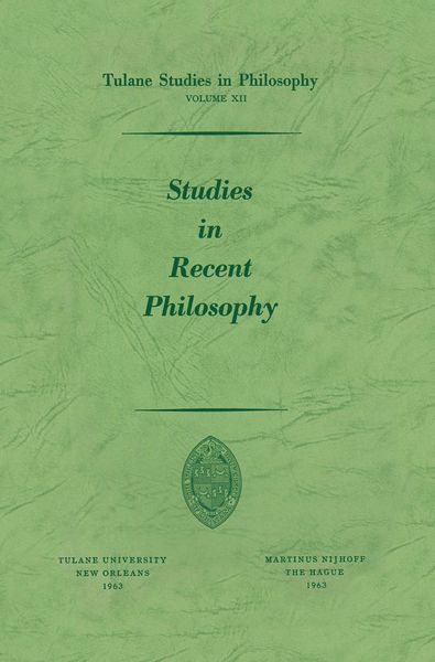 Produktbild: Studies in Recent Philosophy