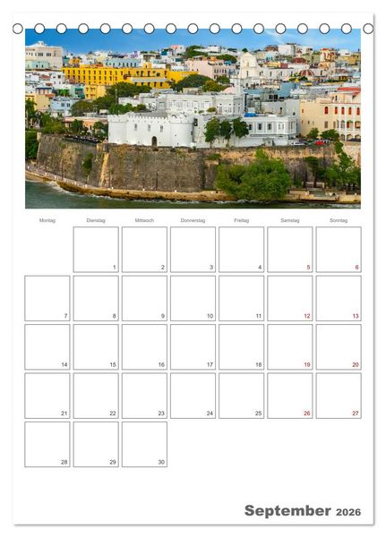Produktbild: San Juan - Reiseplaner (Tischkalender 2026 DIN A5 hoch), CALVENDO Monatskalender