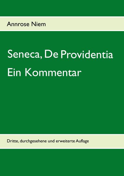 Produktbild: Seneca, De Providentia: Ein Kommentar