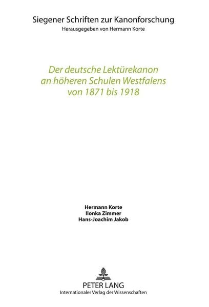 Produktbild: Der deutsche Lekt&uuml;rekanon an h&ouml;heren Schulen Westfalens von 1871 bis 1918