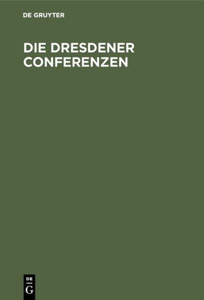 Produktbild: Die Dresdener Conferenzen