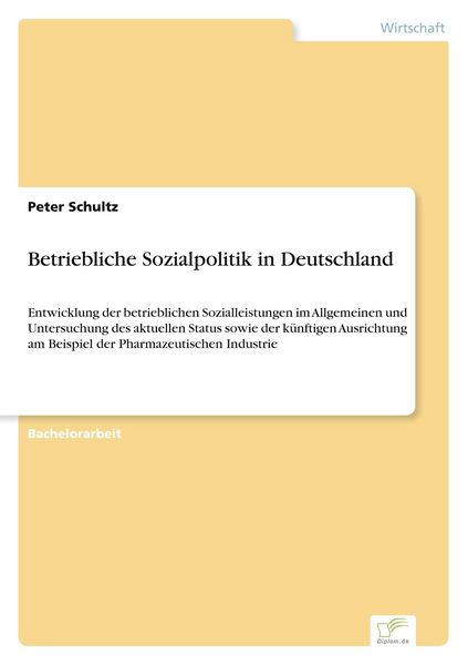 Produktbild: Betriebliche Sozialpolitik in Deutschland