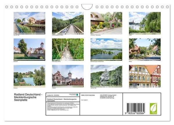 Produktbild: Radland Deutschland - Mecklenburgische Seenplatte (Wandkalender 2027 DIN A4 quer), CALVENDO Monatskalender