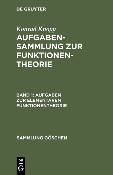 Produktbild: Aufgaben zur elementaren Funktionentheorie