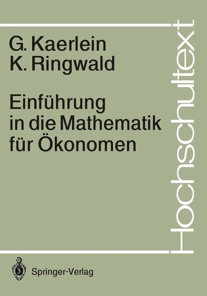 Produktbild: Einf&uuml;hrung in die Mathematik f&uuml;r &Ouml;konomen