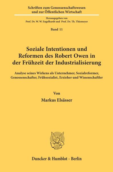Produktbild: Soziale Intentionen und Reformen des Robert Owen in der Fr&uuml;hzeit der Industrialisierung.