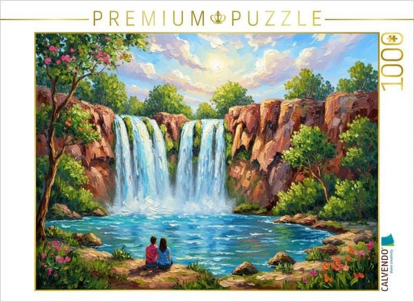CALVENDO Puzzle Havasu Falls (USA) mit Pärchen | 1000 Teile Lege-Größe 64 × 48 cm Foto-Puzzle für glückliche Stunden