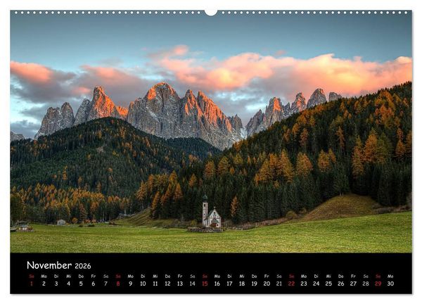 Produktbild: DIE ALPEN - Schroffe Gipfel und stille Seen (Wandkalender 2026 DIN A2 quer), CALVENDO Monatskalender
