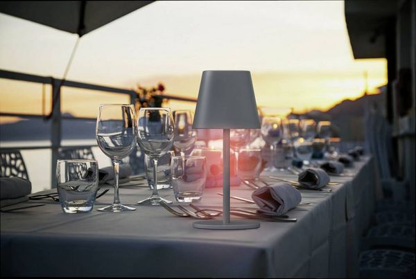 Produktbild: M-e modern-electronics LUNA-80G 41435 Akku-Tischlampe LED LED fest eingebaut 3W Grau