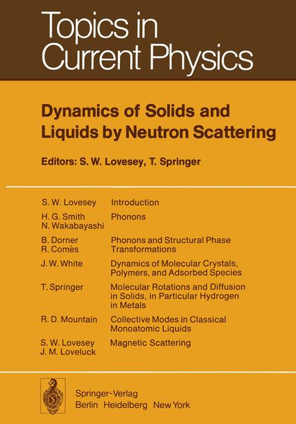 Produktbild: Dynamics of Solids and Liquids by Neutron Scattering