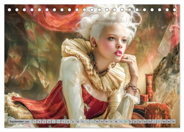 Produktbild: Frauen und Korsetts - Malerische Werke (Tischkalender 2026 DIN A5 quer), CALVENDO Monatskalender