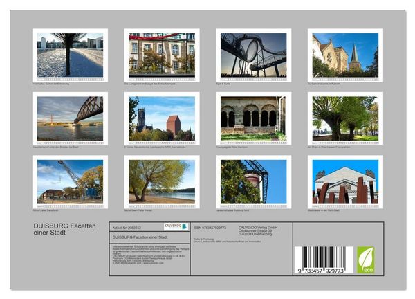 Produktbild: DUISBURG Facetten einer Stadt (Wandkalender 2026 DIN A4 quer), CALVENDO Monatskalender