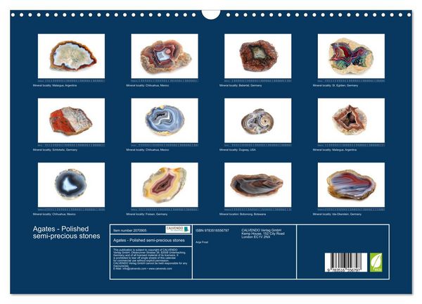Produktbild: Agates - Polished semi-precious stones (Wall Calendar 2026 DIN A3 landscape), CALVENDO 12 Month Wall Calendar