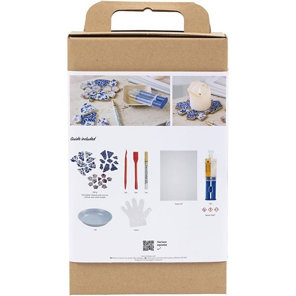 Produktbild: Creativ Company Kreativ Set Kintsugi, Untersetzer, Blau, Gold, Rosa, Wei&szlig;