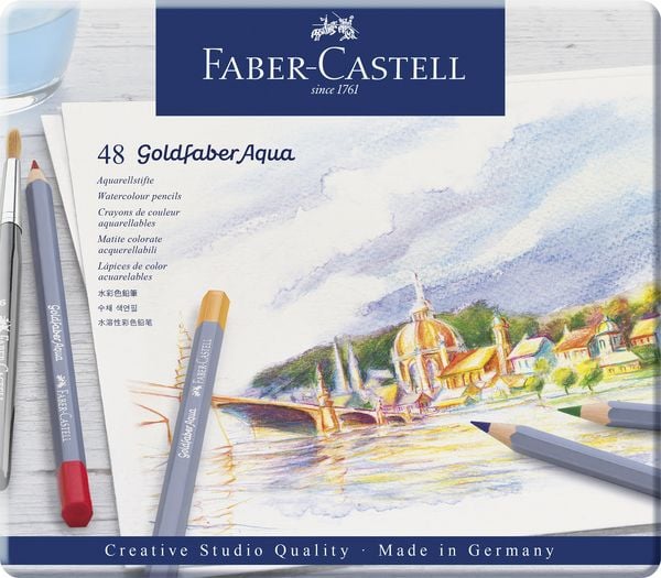 Produktbild: Faber-Castell Aquarellstifte Goldfaber Aqua, 48er Set Metalletui