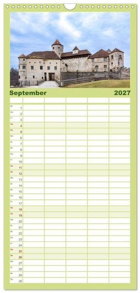 Produktbild: Familienplaner 2027 - Burghausen an der Salzach mit 5 Spalten (Wandkalender, 21 x 45 cm) CALVENDO