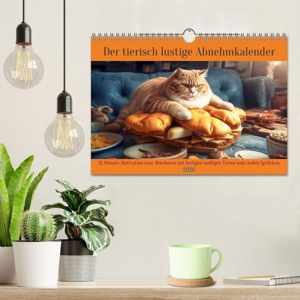 Produktbild: Der tierisch lustige Abnehmkalender (Wandkalender 2026 DIN A4 quer), CALVENDO Monatskalender