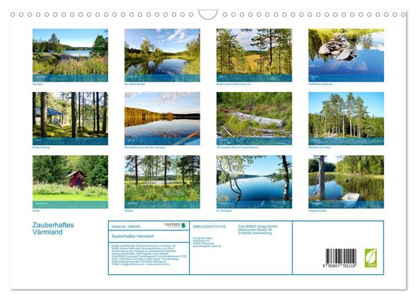 Produktbild: Zauberhaftes V&auml;rmland (Wandkalender 2026 DIN A3 quer), CALVENDO Monatskalender