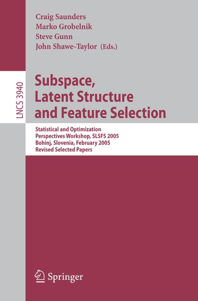 Produktbild: Subspace, Latent Structure and Feature Selection
