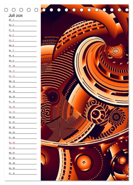 Produktbild: Geometrische Raumeindr&uuml;cke Planer (Tischkalender 2026 DIN A5 hoch), CALVENDO Monatskalender