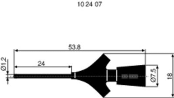 SKS Hirschmann MICRO-KLEPS sw Krokodilklemme Steckanschluss 0.64mm CAT I Schwarz