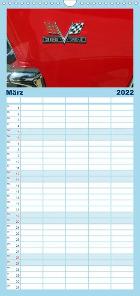 Produktbild: Familienplaner Classic Cars (Wandkalender 2022 , 21 cm x 45 cm, hoch)