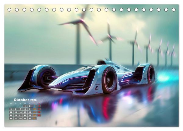 Produktbild: Formel E futuristisch (Tischkalender 2026 DIN A5 quer), CALVENDO Monatskalender