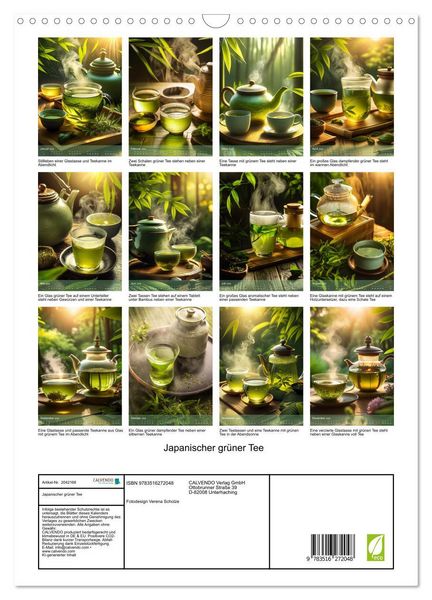 Produktbild: Japanischer gr&uuml;ner Tee (Wandkalender 2026 DIN A3 hoch), CALVENDO Monatskalender