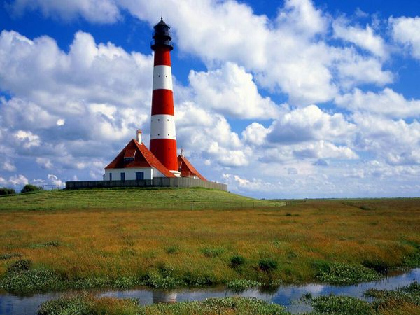 Produktbild: CALVENDO Puzzle Leuchtturm Westerhever | 1000 Teile Lege-Gr&ouml;&szlig;e 64x48cm Foto-Puzzle f&uuml;r gl&uuml;ckliche Stunden