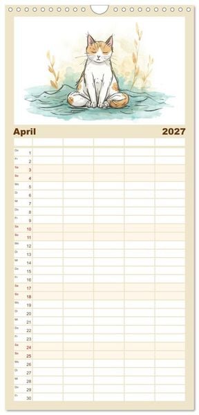 Produktbild: Familienplaner 2027 - Kleine Schnurr-Momente f&uuml;rs Herz mit 5 Spalten (Wandkalender, 21 x 45 cm) CALVENDO