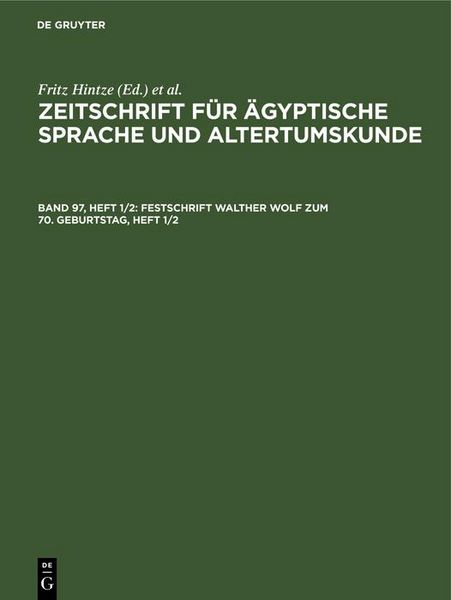 Produktbild: Festschrift Walther Wolf zum 70. Geburtstag, Heft 1/2