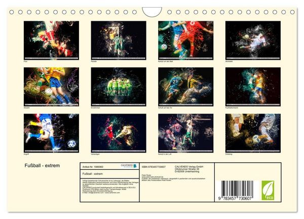 Produktbild: Fu&szlig;ball - extrem (Wandkalender 2026 DIN A4 quer), CALVENDO Monatskalender