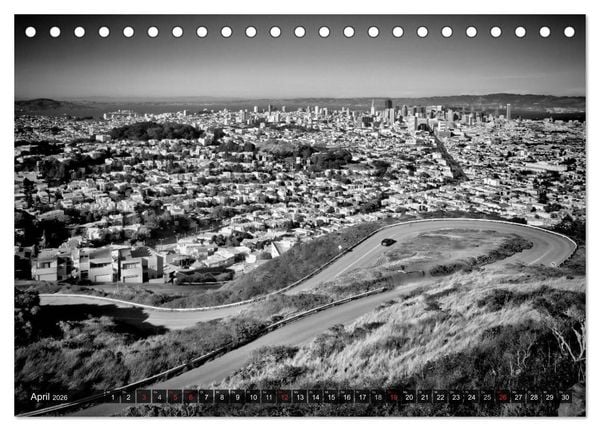 Produktbild: SAN FRANCISCO Monochrome Ansichten (Tischkalender 2026 DIN A5 quer), CALVENDO Monatskalender