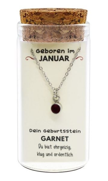 Produktbild: "Januar" Geburtsstein Kette im Gl&auml;schen
