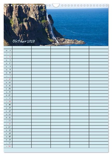 Produktbild: Island Familienplaner (Wandkalender 2027 DIN A3 hoch), CALVENDO Monatskalender