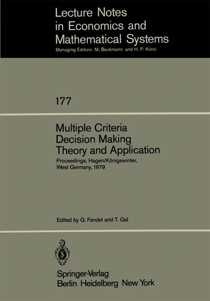 Produktbild: Multiple Criteria Decision Making Theory and Application