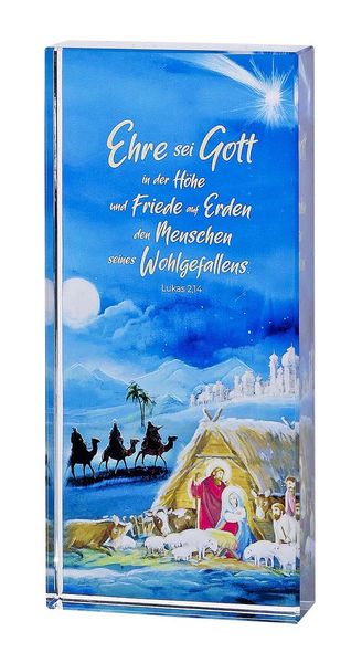 Produktbild: Glas-Stele &raquo;Gesegnete Weihnachten&laquo;