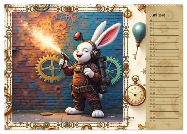Produktbild: Hopp, Hopp durchs Zahnradland (Wandkalender 2026 DIN A2 quer), CALVENDO Monatskalender