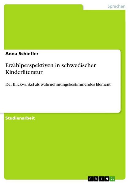 Produktbild: Erz&auml;hlperspektiven in schwedischer Kinderliteratur