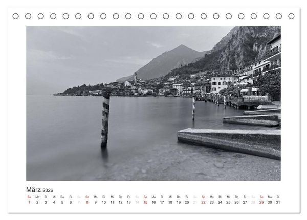 Produktbild: Limone sul Garda schwarzwei&szlig; (Tischkalender 2026 DIN A5 quer), CALVENDO Monatskalender