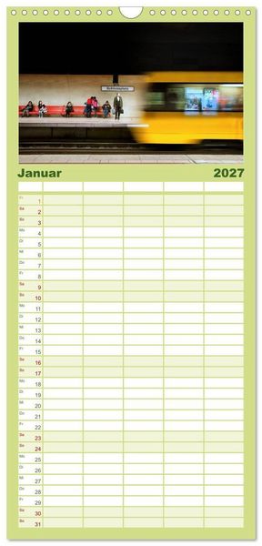 Produktbild: Familienplaner 2027 - stadtansichten stuttgart mit 5 Spalten (Wandkalender, 21 x 45 cm) CALVENDO