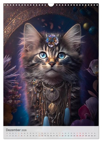 Produktbild: Boho Katzenbabys (Wandkalender 2026 DIN A3 hoch), CALVENDO Monatskalender