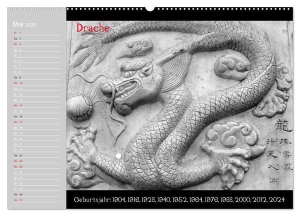 Produktbild: Das Chinesische Horoskop / Geburtstagskalender (Wandkalender 2026 DIN A2 quer), CALVENDO Monatskalender