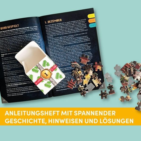 Produktbild: Puzzle-R&auml;tsel-Adventskalender: Das verwunschene Schloss &ndash; 24 Puzzles mit insgesamt 960 Teilen